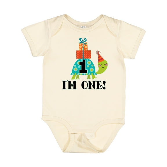 Inktastic First Birthday Turtle 1 Year Old Boys or Girls Baby Bodysuit