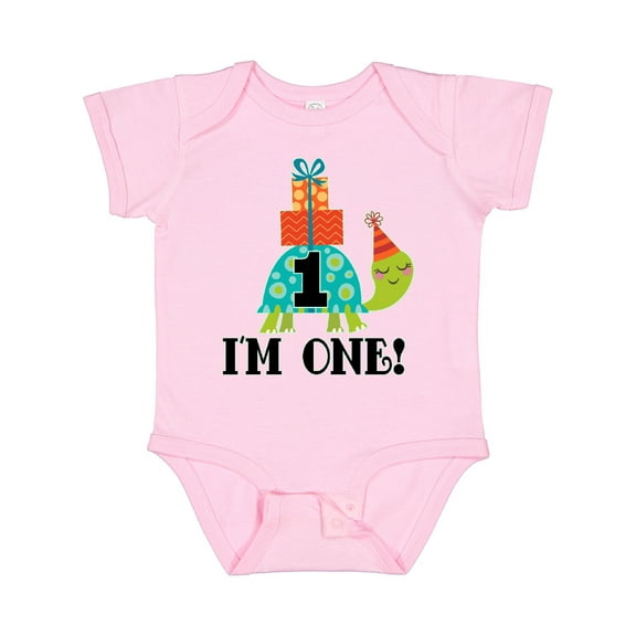 Inktastic First Birthday Turtle 1 Year Old Boys or Girls Baby Bodysuit