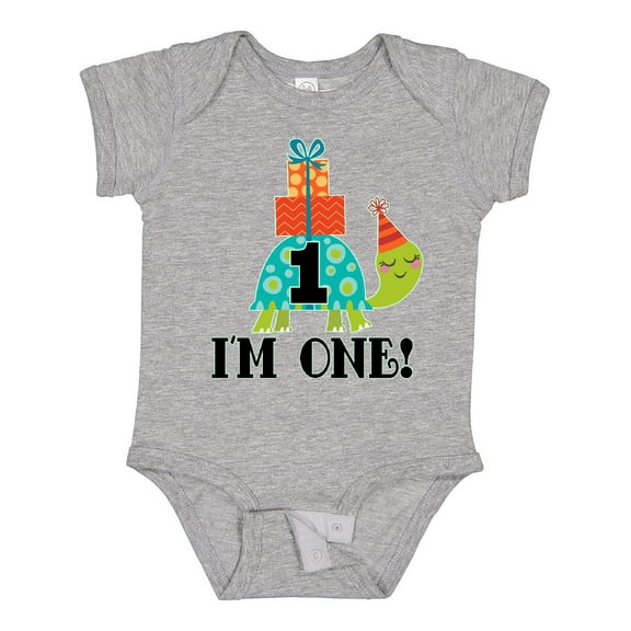 Inktastic First Birthday Turtle 1 Year Old Boys or Girls Baby Bodysuit