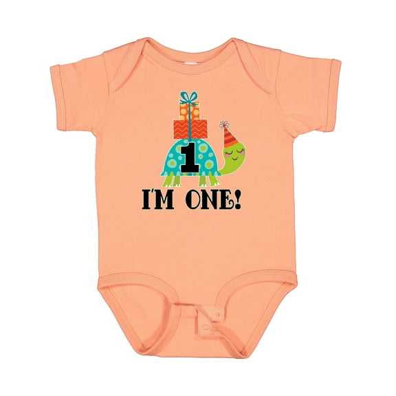 Inktastic First Birthday Turtle 1 Year Old Boys or Girls Baby Bodysuit