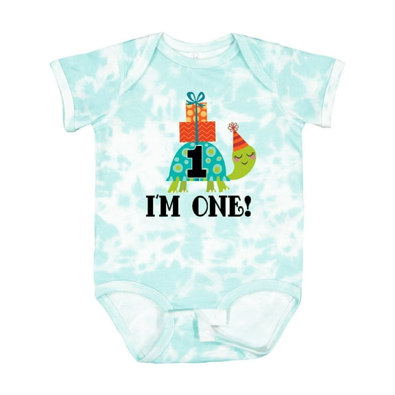 Inktastic First Birthday Turtle 1 Year Old Boys or Girls Baby Bodysuit