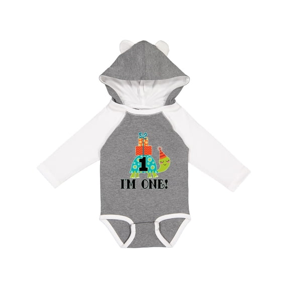Inktastic First Birthday Turtle 1 Year Old Boys or Girls Long Sleeve Baby Bodysuit