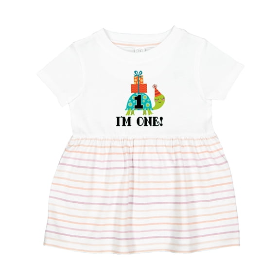 Inktastic First Birthday Turtle 1 Year Old Girls Baby Dress