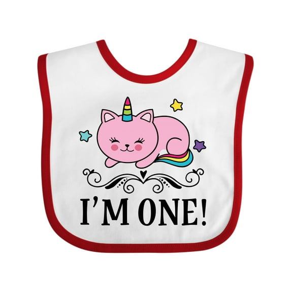 Inktastic First Birthday Unicorn Cat Girls Girls Baby Bib