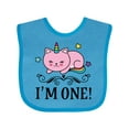 thumbnail image 1 of Inktastic First Birthday Unicorn Cat Girls Girls Baby Bib, 1 of 4
