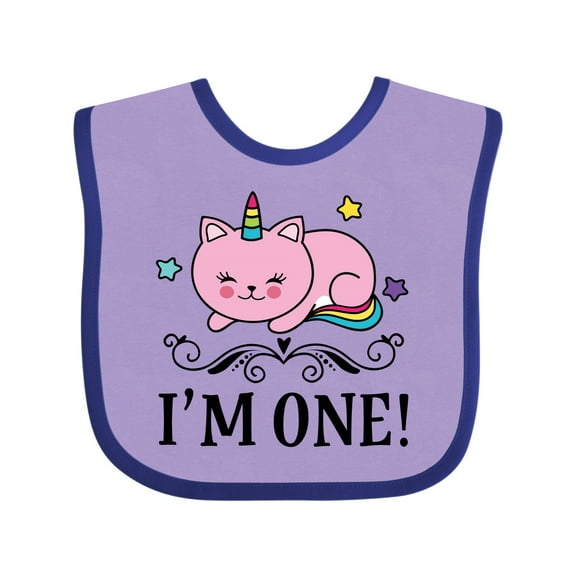 Inktastic First Birthday Unicorn Cat Girls Girls Baby Bib