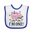 thumbnail image 1 of Inktastic First Birthday Unicorn Cat Girls Girls Baby Bib, 1 of 4