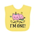 thumbnail image 1 of Inktastic First Birthday Unicorn Cat Girls Girls Baby Bib, 1 of 4