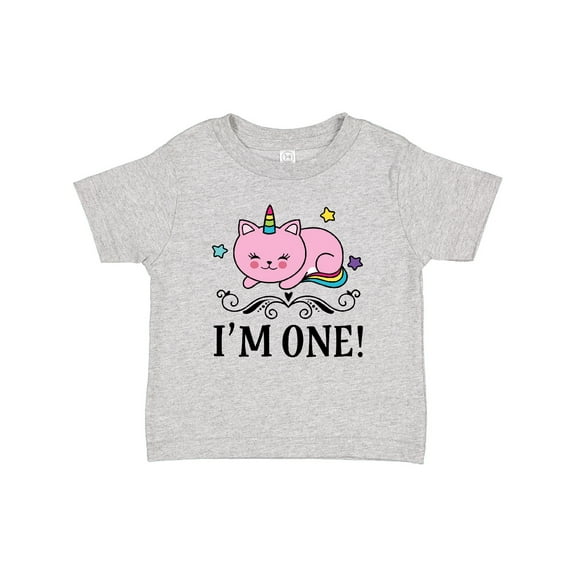 Inktastic First Birthday Unicorn Cat Girls Girls Baby T-Shirt
