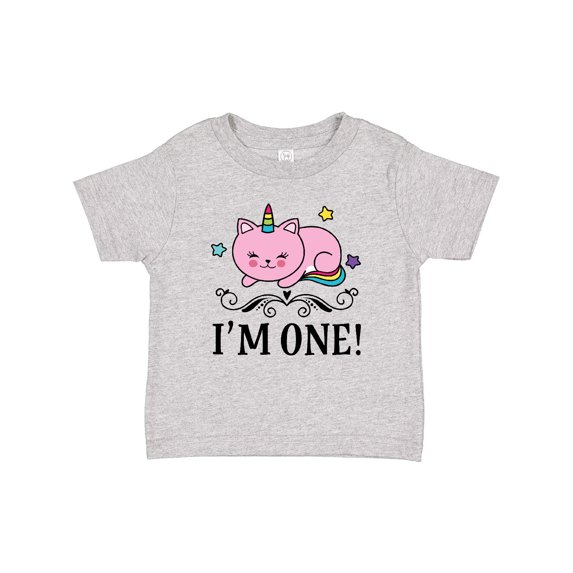 Inktastic First Birthday Unicorn Cat Girls Girls Baby T-Shirt