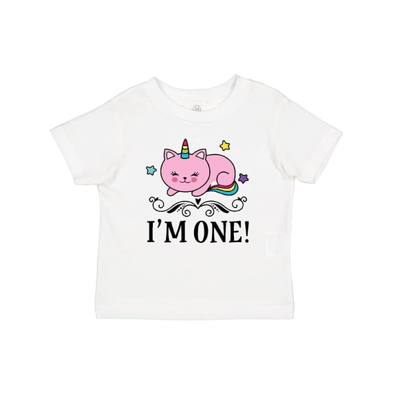 Inktastic First Birthday Unicorn Cat Girls Girls Baby T-Shirt