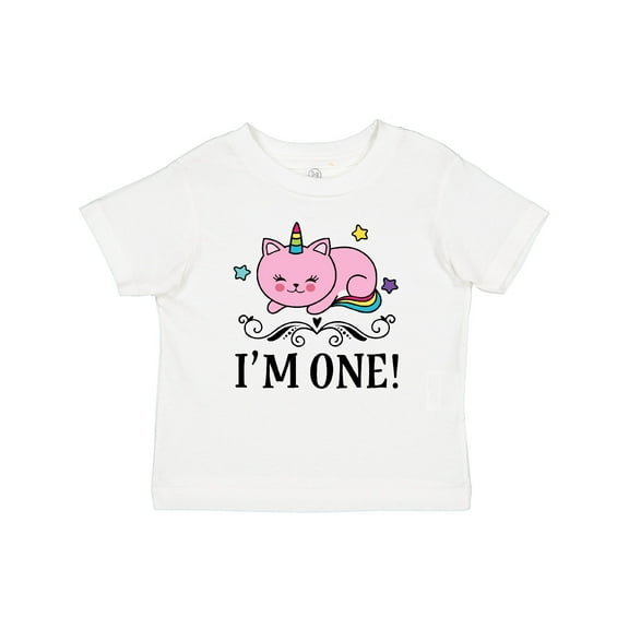 Inktastic First Birthday Unicorn Cat Girls Girls Baby T-Shirt