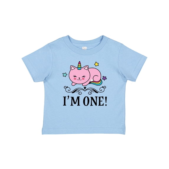 Inktastic First Birthday Unicorn Cat Girls Girls Baby T-Shirt