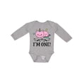 thumbnail image 1 of Inktastic First Birthday Unicorn Cat Girls Girls Long Sleeve Baby Bodysuit, 1 of 5