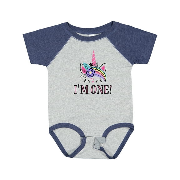 Inktastic First Birthday Unicorn for Girl Girls Baby Bodysuit