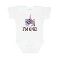 thumbnail image 1 of Inktastic First Birthday Unicorn for Girl Girls Baby Bodysuit, 1 of 5