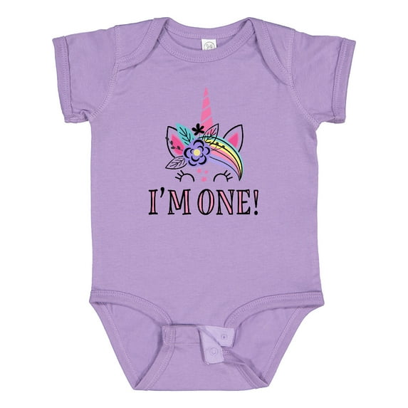 Inktastic First Birthday Unicorn for Girl Girls Baby Bodysuit