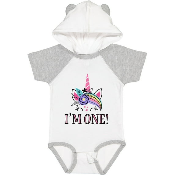 Inktastic First Birthday Unicorn for Girl Girls Baby Bodysuit