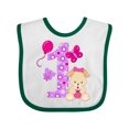 thumbnail image 1 of Inktastic First Birthday with Cute Puppy and Butterflies Boys or Girls Baby Bib, 1 of 4