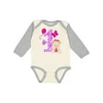 thumbnail image 1 of Inktastic First Birthday with Cute Puppy and Butterflies Boys or Girls Long Sleeve Baby Bodysuit, 1 of 5