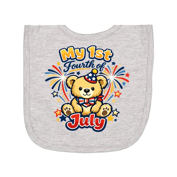 Inktastic First Fourth of July Newborn Bib