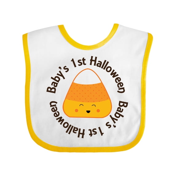 Inktastic First Halloween Candy Corn Boys or Girls Baby Bib