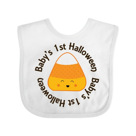 Inktastic First Halloween Candy Corn Boys or Girls Baby Bib