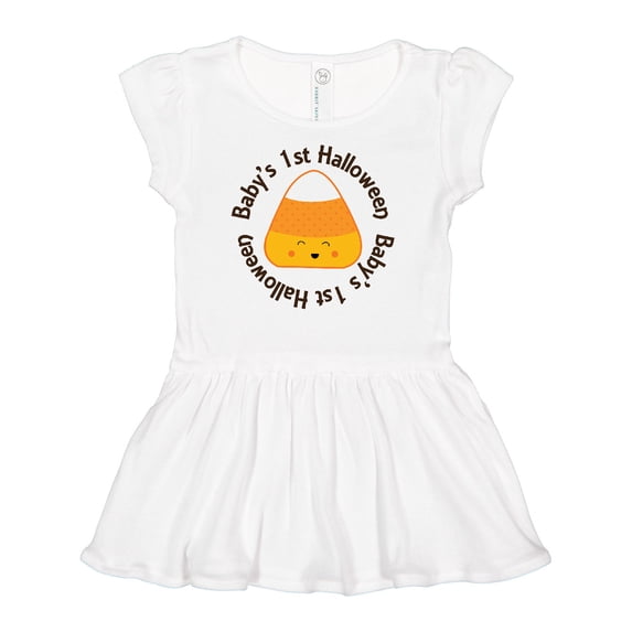 Inktastic First Halloween Candy Corn Girls Baby Dress