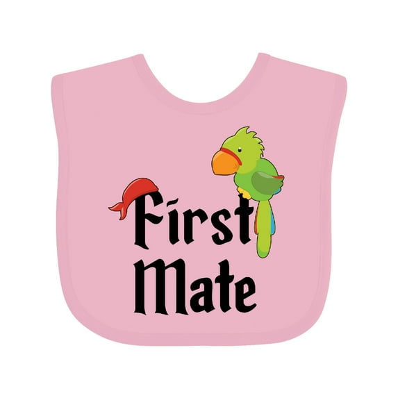 Inktastic First Mate Pirate with Parrot and Bandanna Boys or Girls Baby Bib