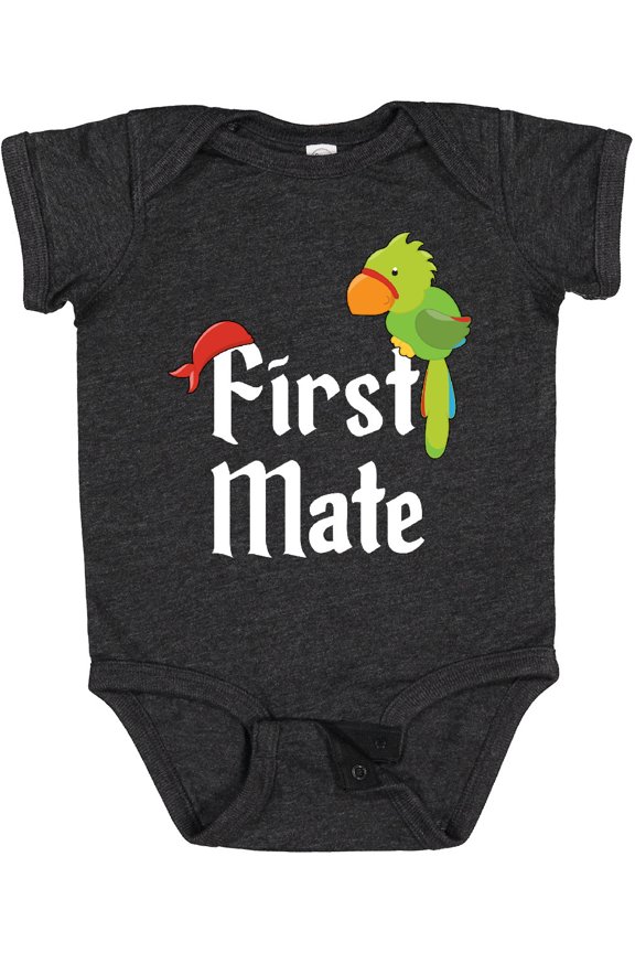 First Mate Pirate with Parrot and Bandanna Boys or Girls Baby Bodysuit