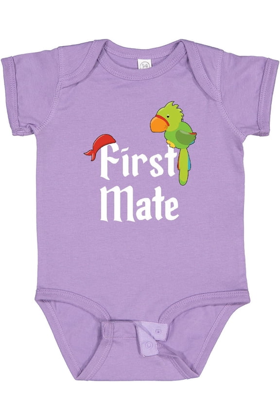 First Mate Pirate with Parrot and Bandanna Boys or Girls Baby Bodysuit