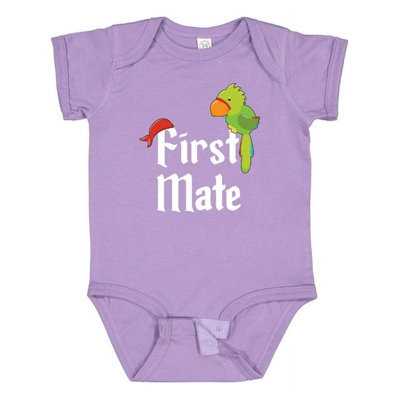 Inktastic First Mate Pirate with Parrot and Bandanna Boys or Girls Baby Bodysuit