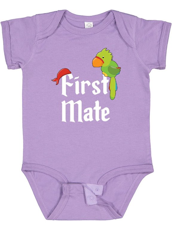 First Mate Pirate with Parrot and Bandanna Boys or Girls Baby Bodysuit
