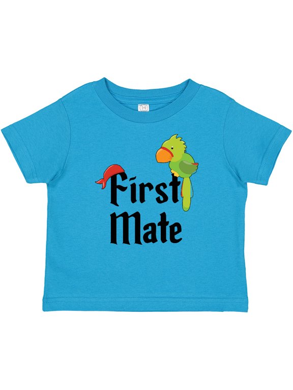 First Mate pirate with parrot and bandanna Boys or Girls Baby T-Shirt
