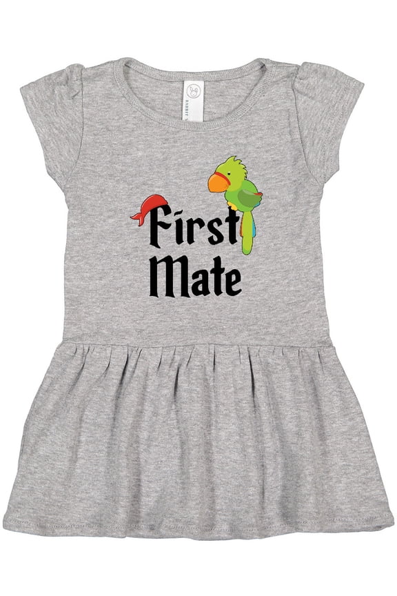First Mate pirate with parrot and bandanna Girls Toddler Dress