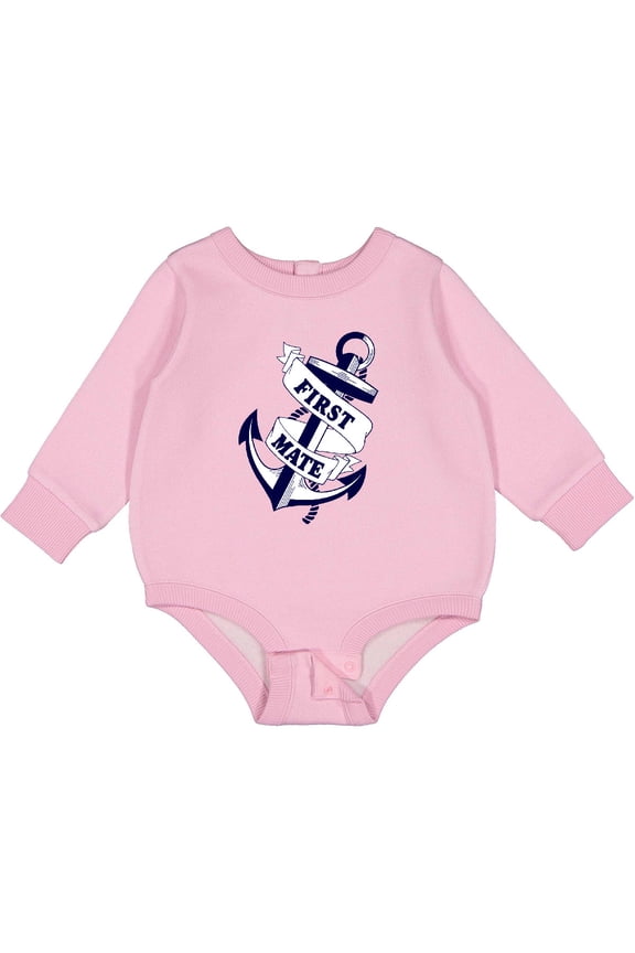 First Mate with Anchor and Banner Baby Fleece Bodysuit