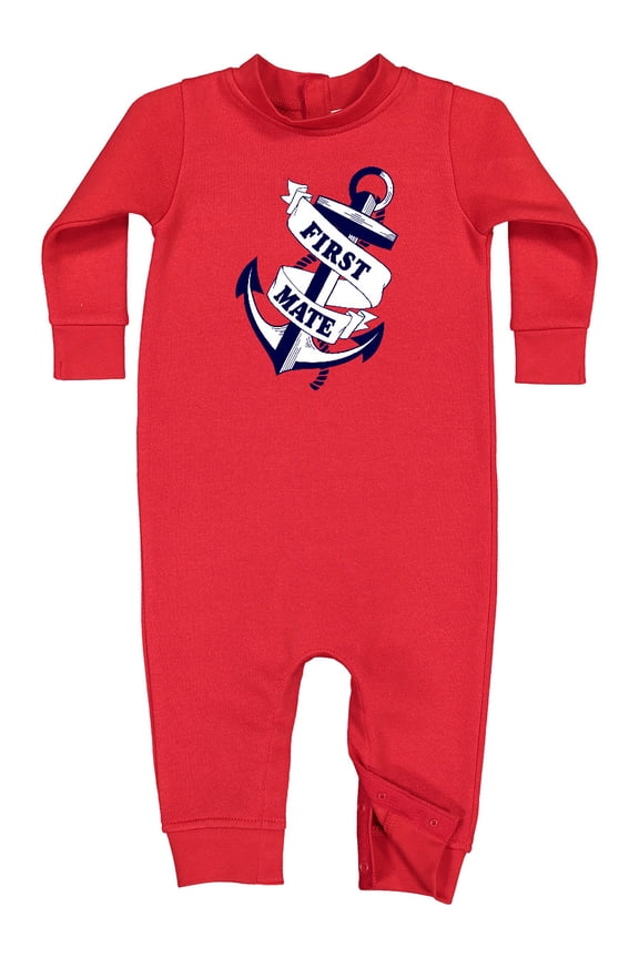 First Mate with Anchor and Banner Baby Fleece Romper