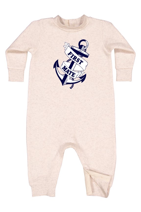 First Mate with Anchor and Banner Baby Fleece Romper