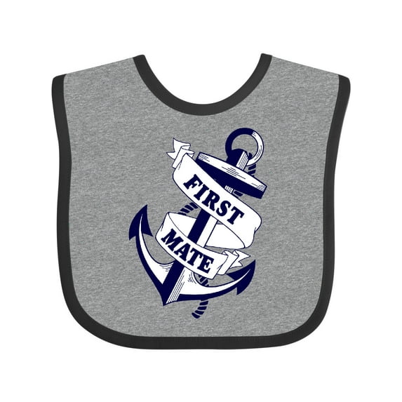 Inktastic First Mate with Anchor and Banner Boys or Girls Baby Bib