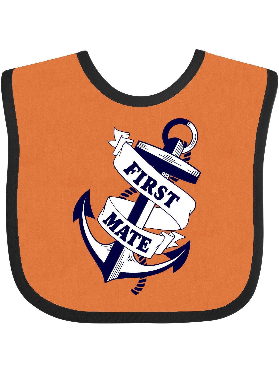 Inktastic First Mate with Anchor and Banner Boys or Girls Baby Bib ...
