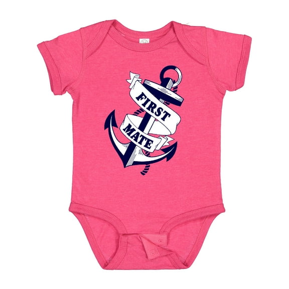 Inktastic First Mate with Anchor and Banner Boys or Girls Baby Bodysuit
