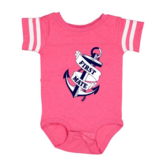 Inktastic First Mate with Anchor and Banner Boys or Girls Baby Bodysuit