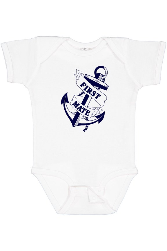 First Mate with Anchor and Banner Boys or Girls Baby Bodysuit