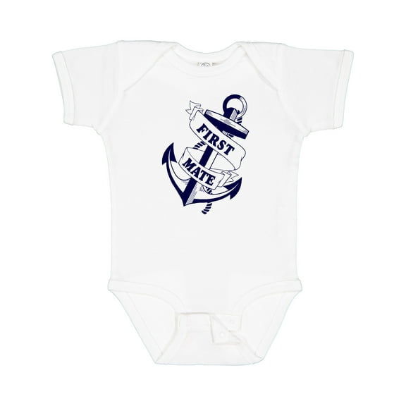 Inktastic First Mate with Anchor and Banner Boys or Girls Baby Bodysuit