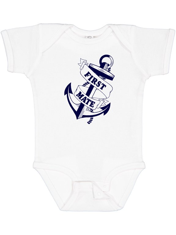 First Mate with Anchor and Banner Boys or Girls Baby Bodysuit