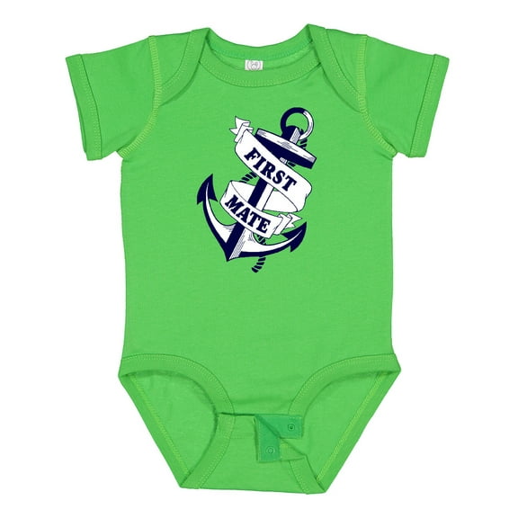 Inktastic First Mate with Anchor and Banner Boys or Girls Baby Bodysuit