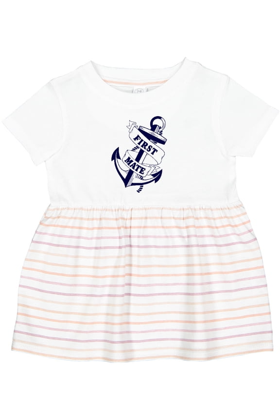 First Mate with Anchor and Banner Girls Baby Dress