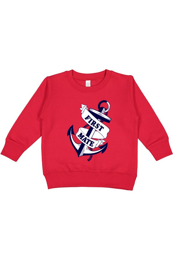 First Mate with Anchor and Banner Toddler Sweatshirt