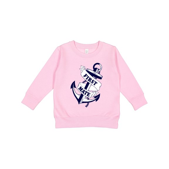 Inktastic First Mate with Anchor and Banner Toddler Sweatshirt