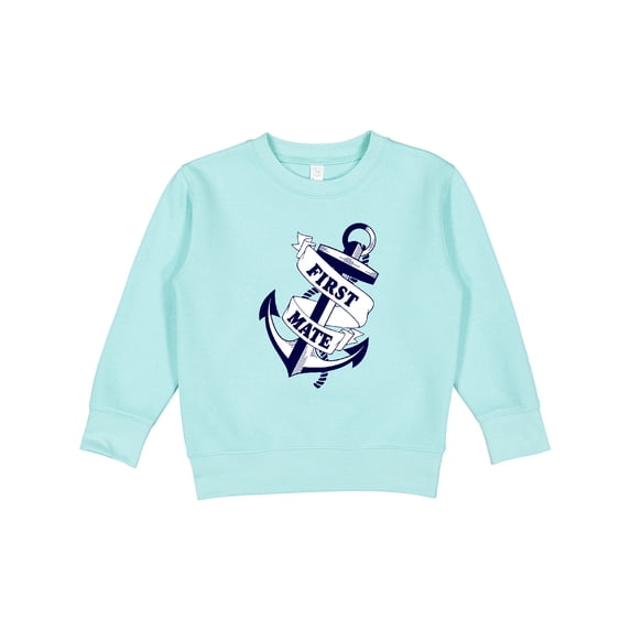 Inktastic First Mate with Anchor and Banner Toddler Sweatshirt
